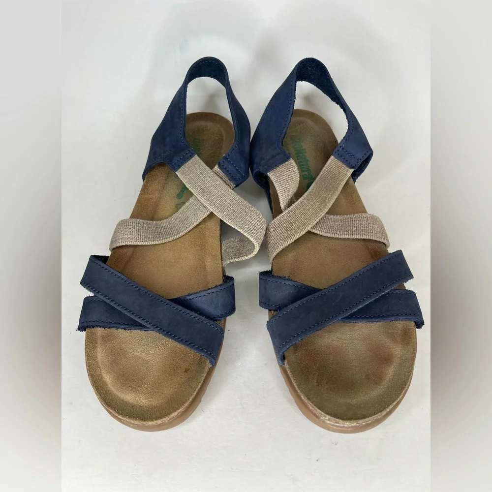 bionatura sandals Women Size 39 US 8 Blue/tan Leather/textile Upper - Picture 2 of 15
